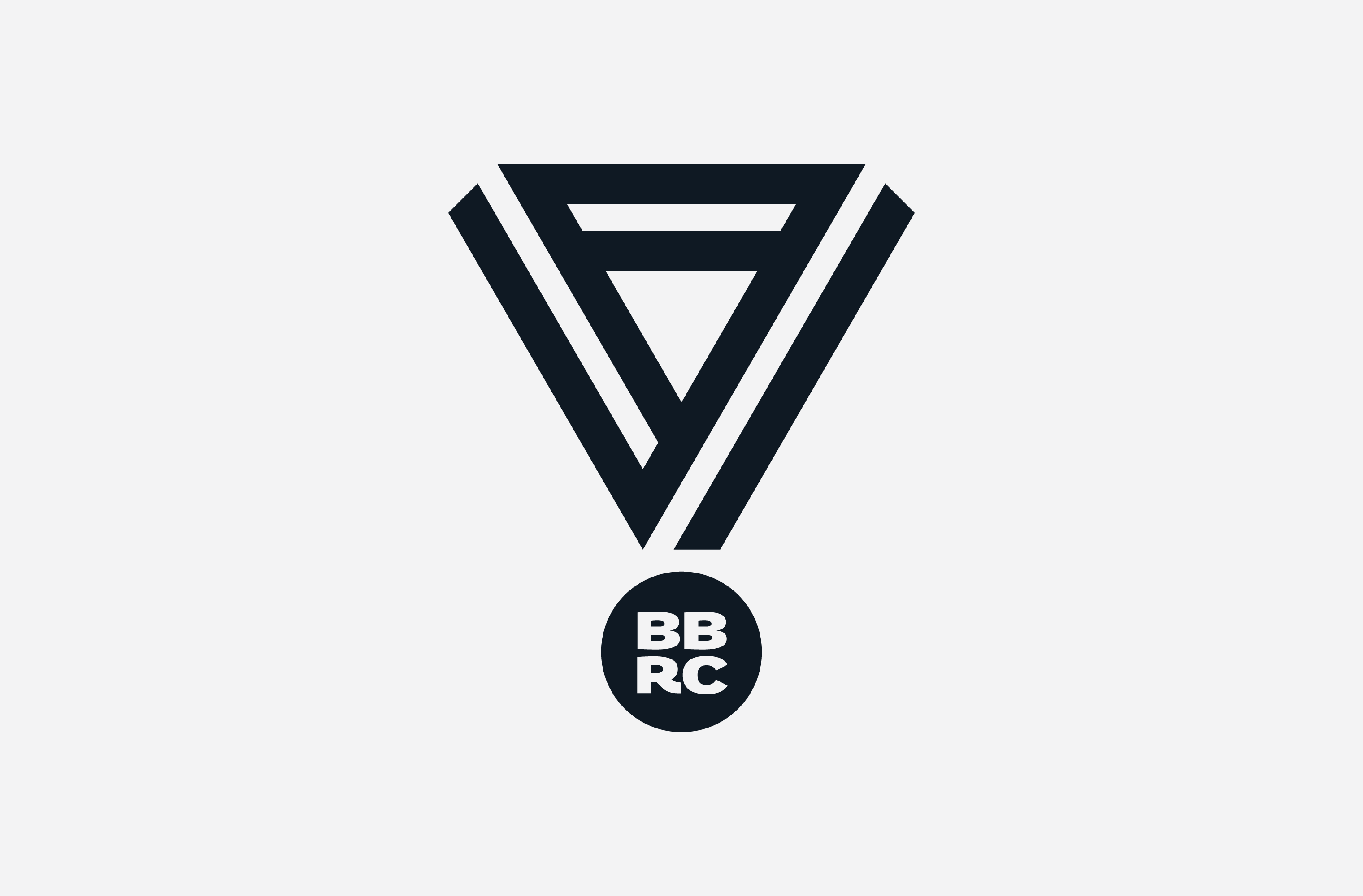 Black Back Bay Run Club medal illustration featuring a BBRC monogram