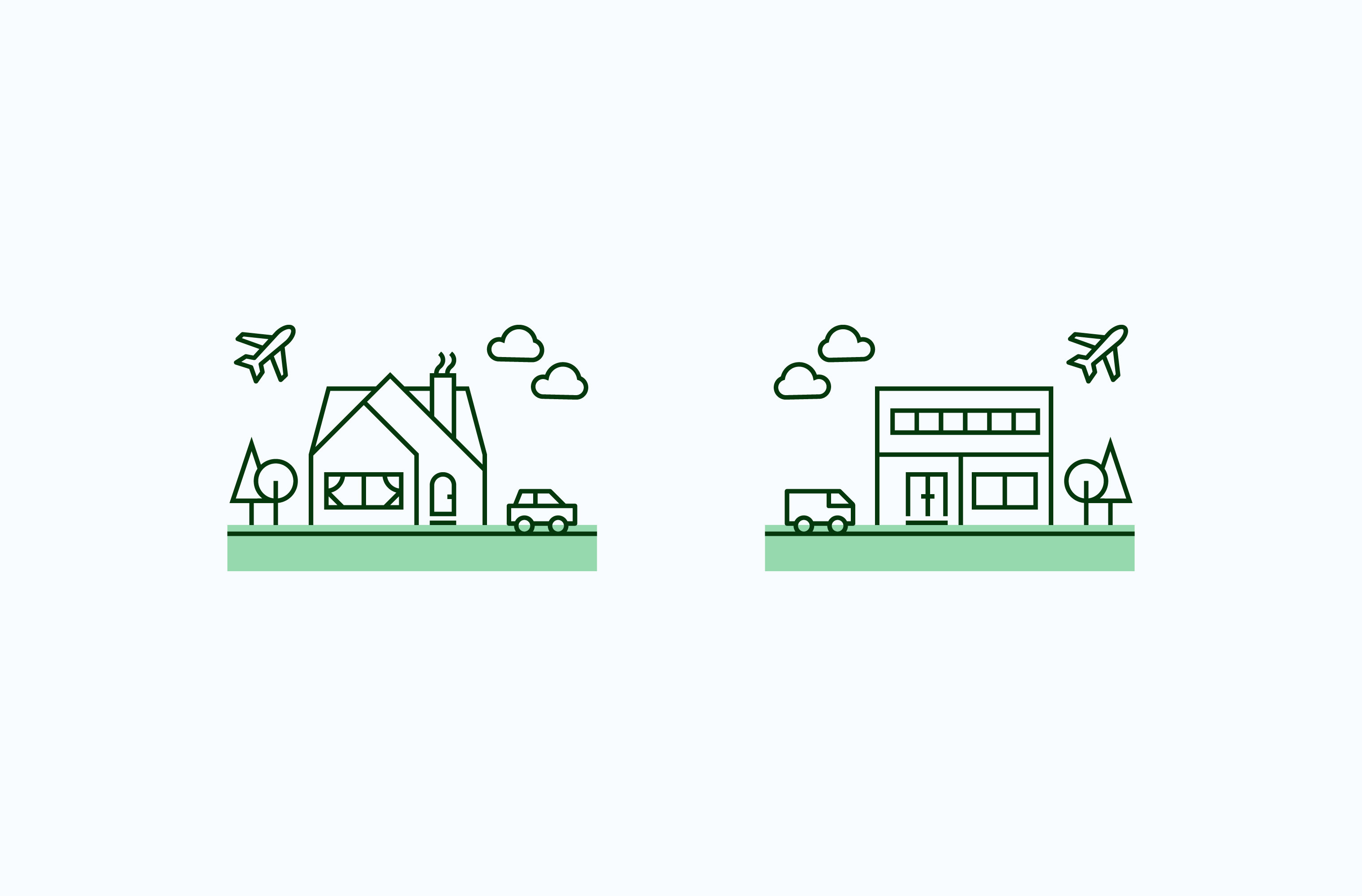 Carbonfund home and work icon set