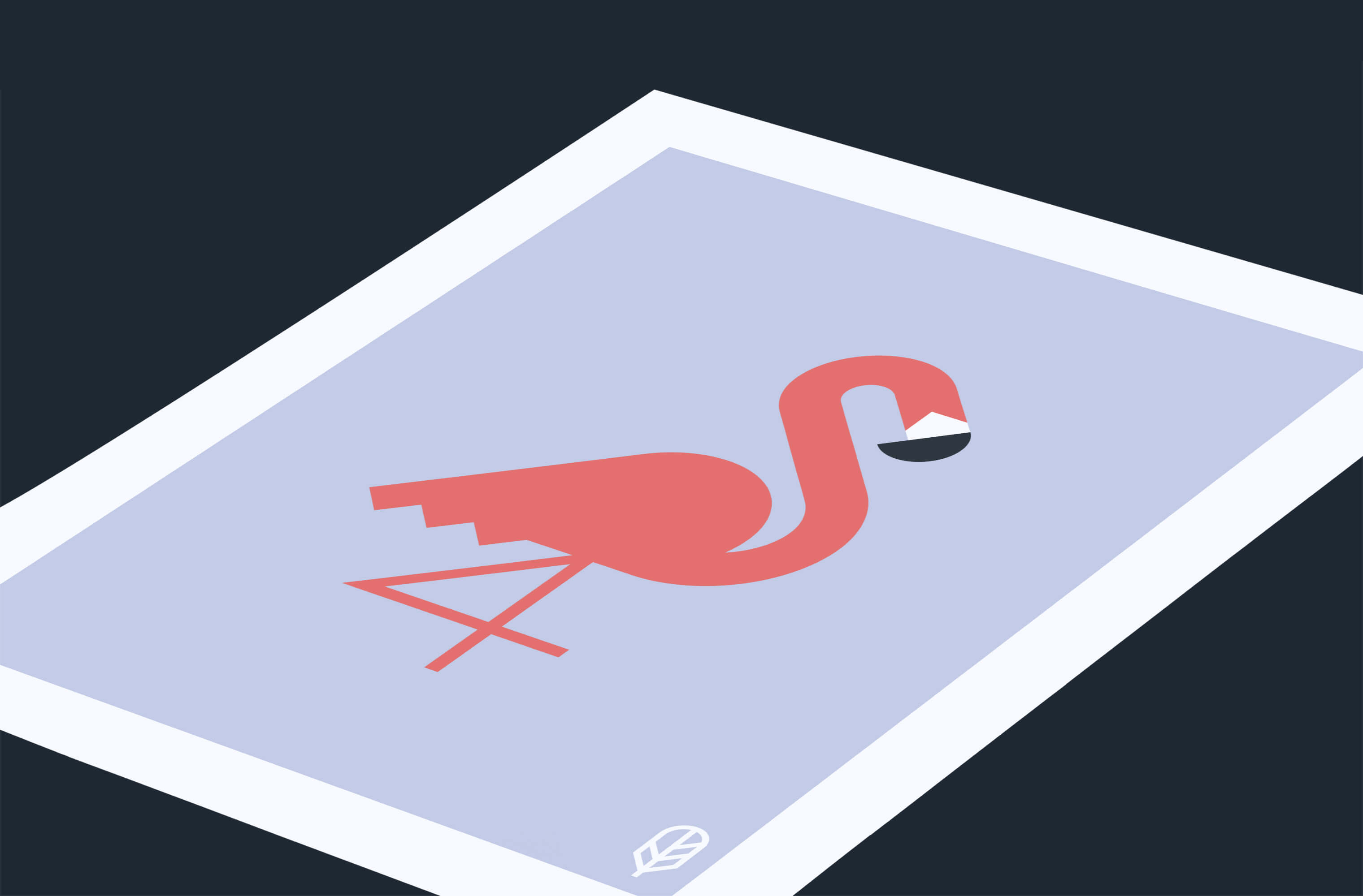 Flock Together print displaying the illustration of a flamingo