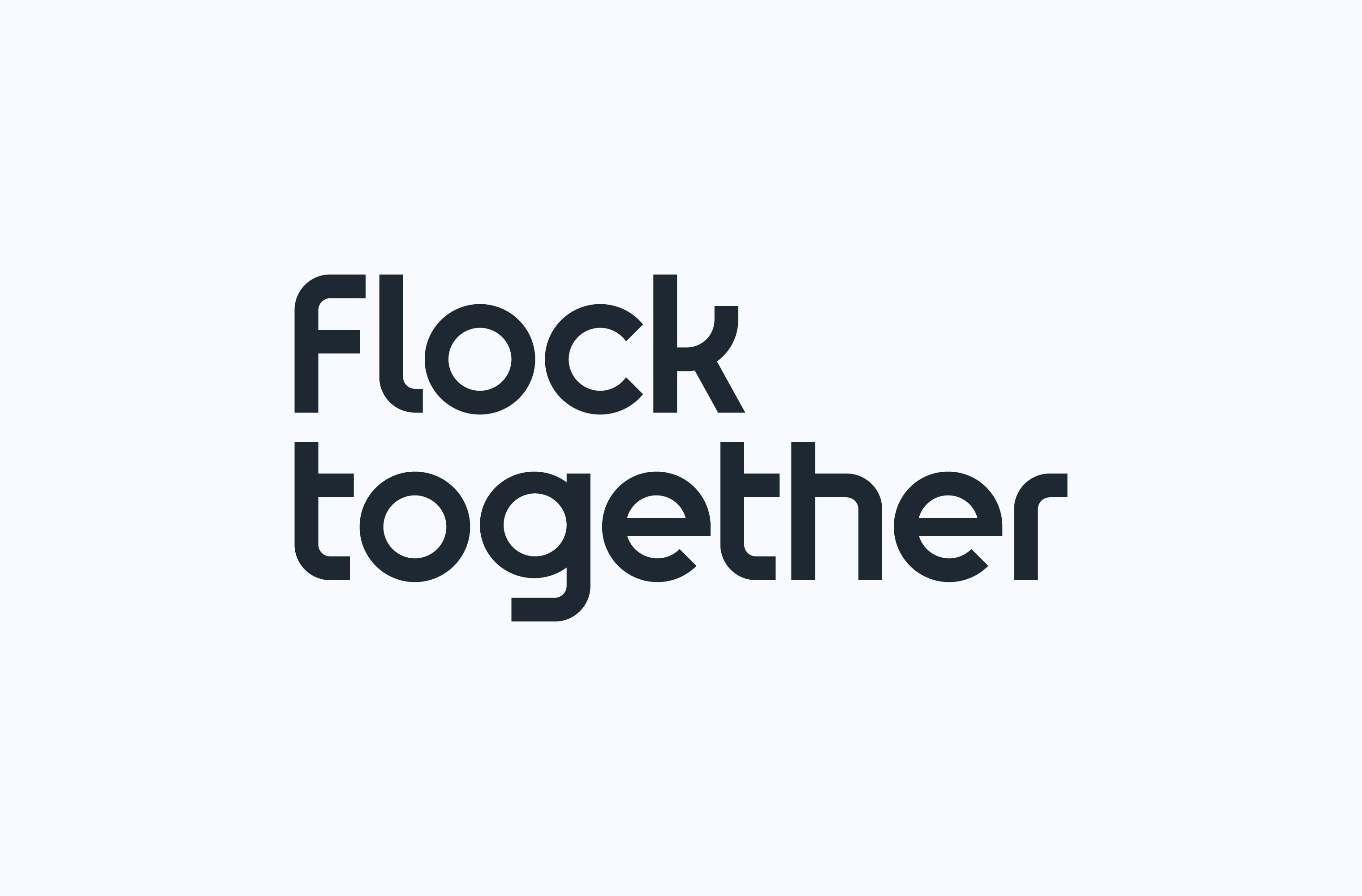 Charcoal Flock Together wordmark on a white background
