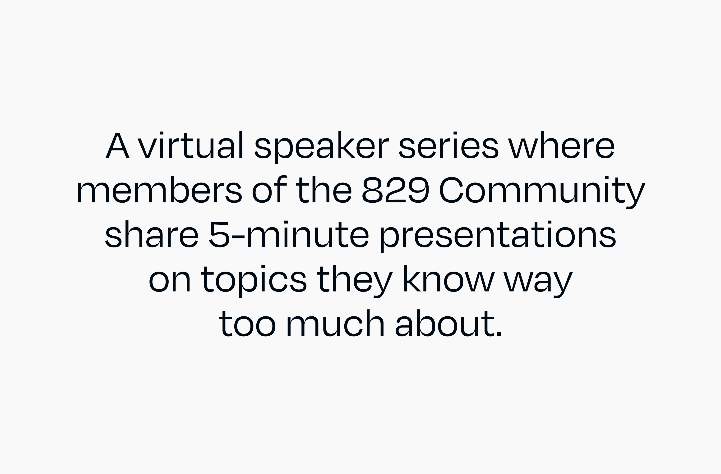 Intro slide from a Lightning Talks event