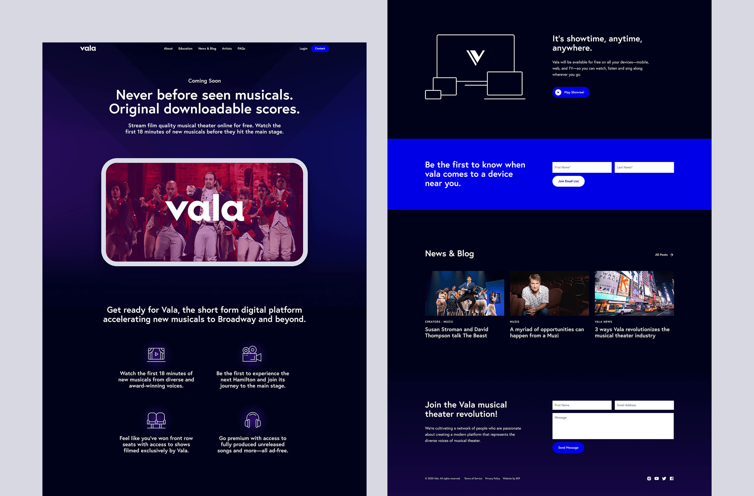 Desktop 'Homepage' for the Vala website