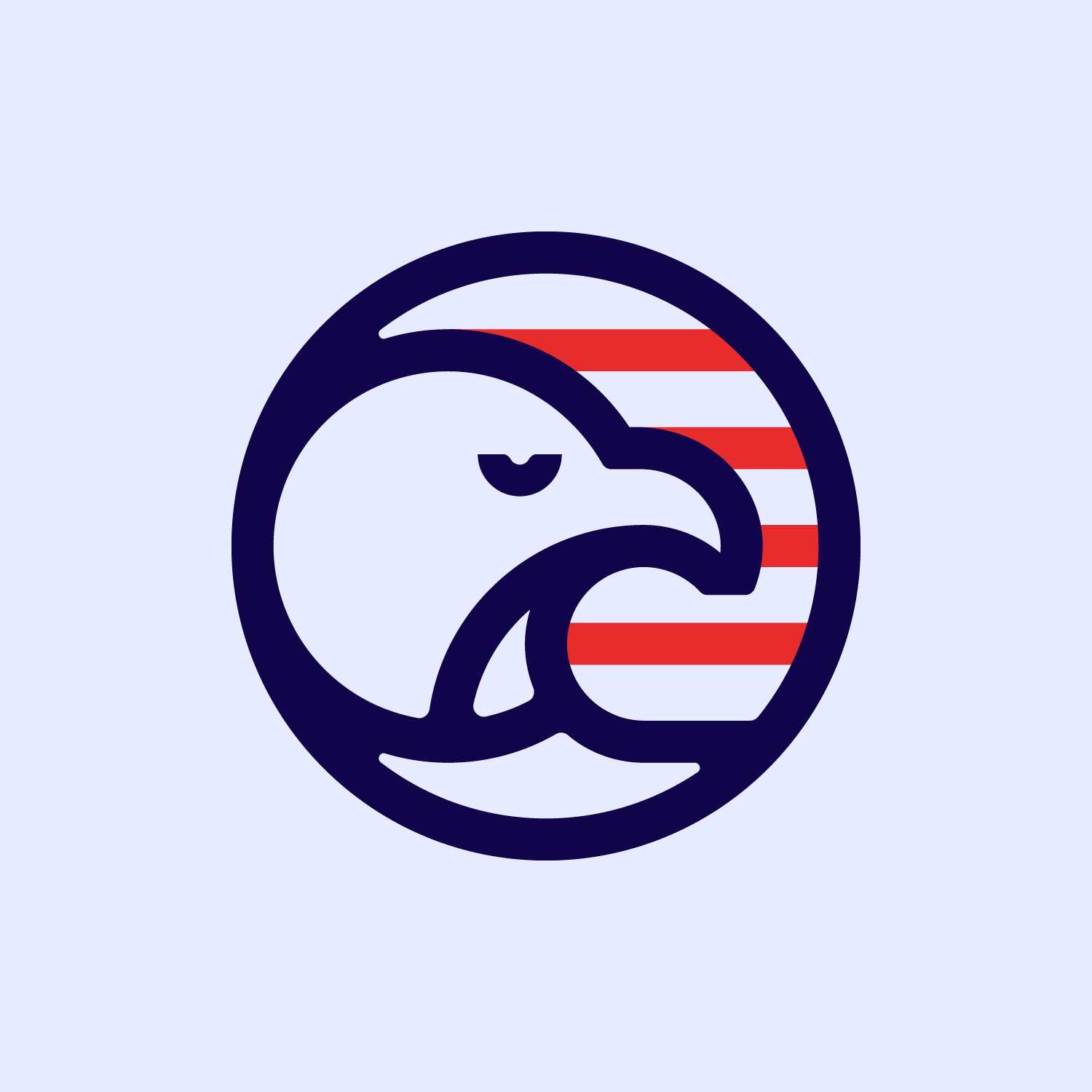 Navy and red All Americans eagle symbol