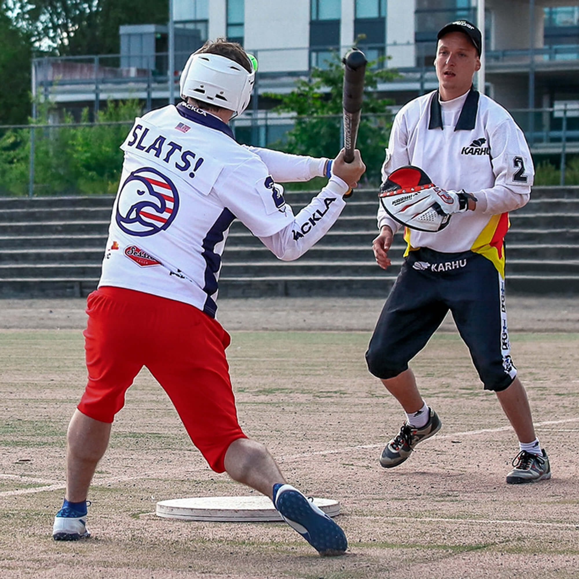 An All Americans batter hitting the ball