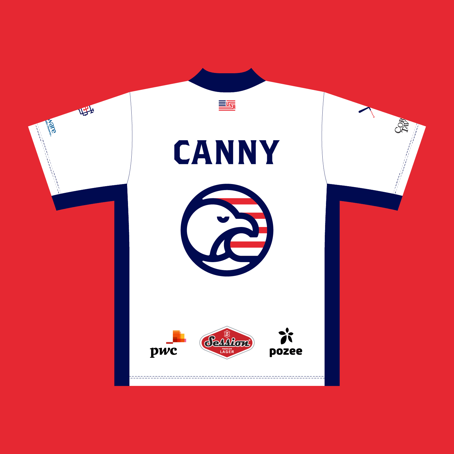 Back of the All Americans jersey with eagle symbol and team member name