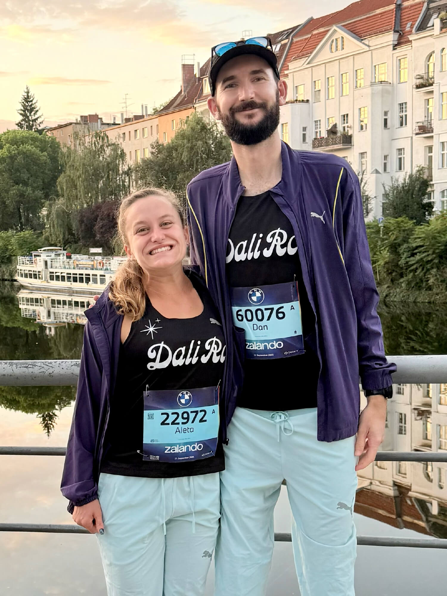 Dan and Aleta in DALI RC kit before the Berlin Marathon