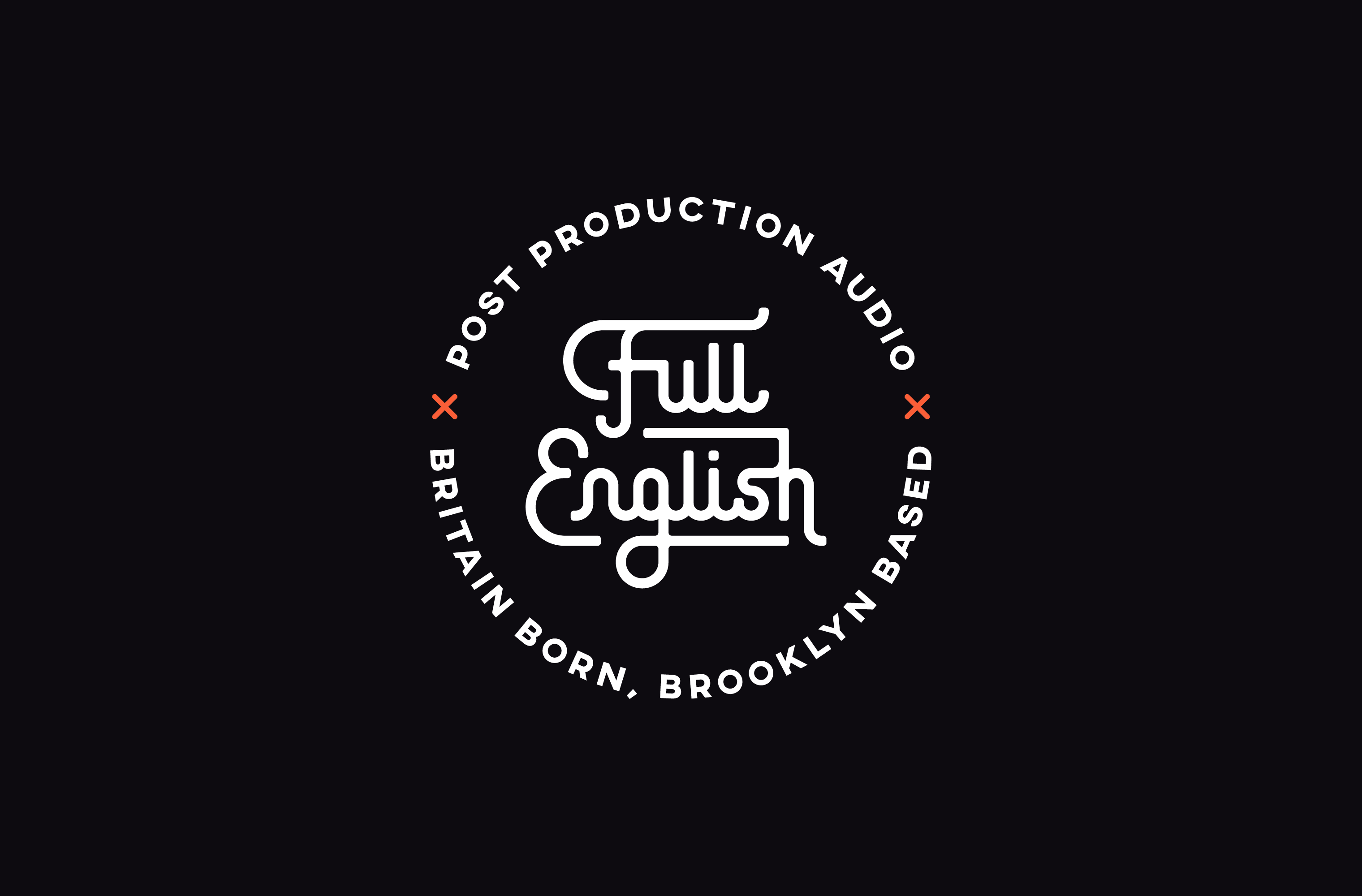 White Full English badge reading