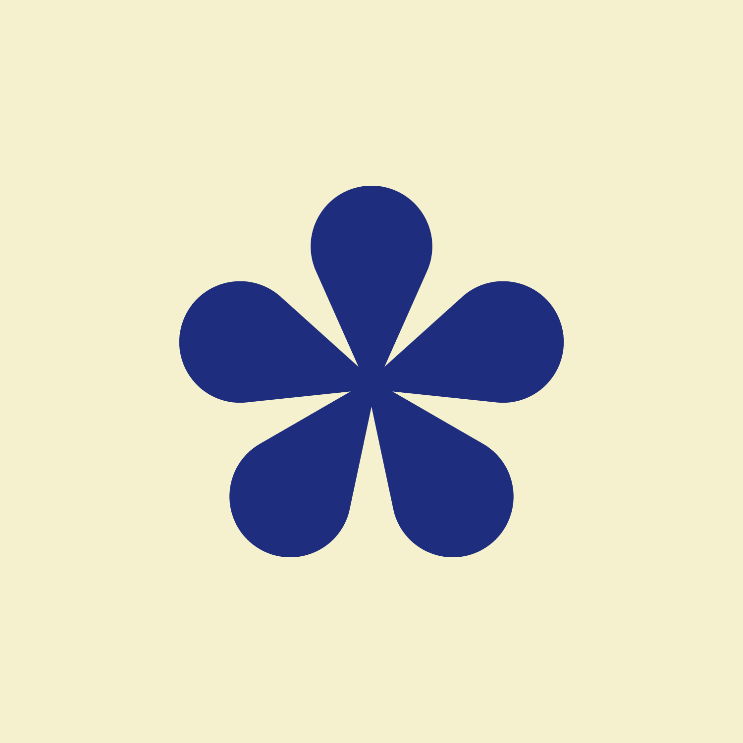 Navy Fave Fives asterisk symbol on a pastel yellow background